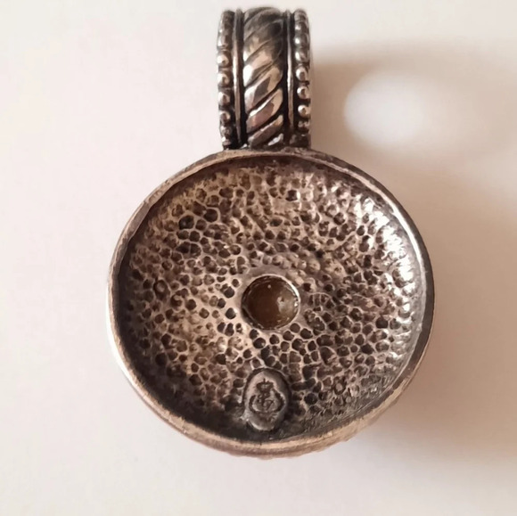 Premier Designs Antique Silver Pewter Brown Tiger Eye Cabochon Pendant - Picture 2 of 8